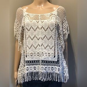 Maurices boho crochet cream top